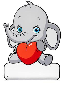 Geburtstafel Elefant grau - personalisierbar - 70x100cm